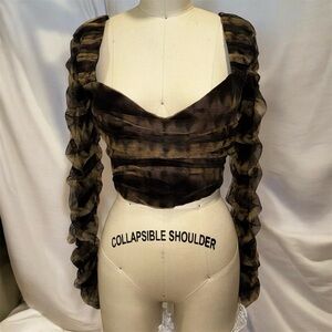 Zara Black and Brass Women's Crop Top